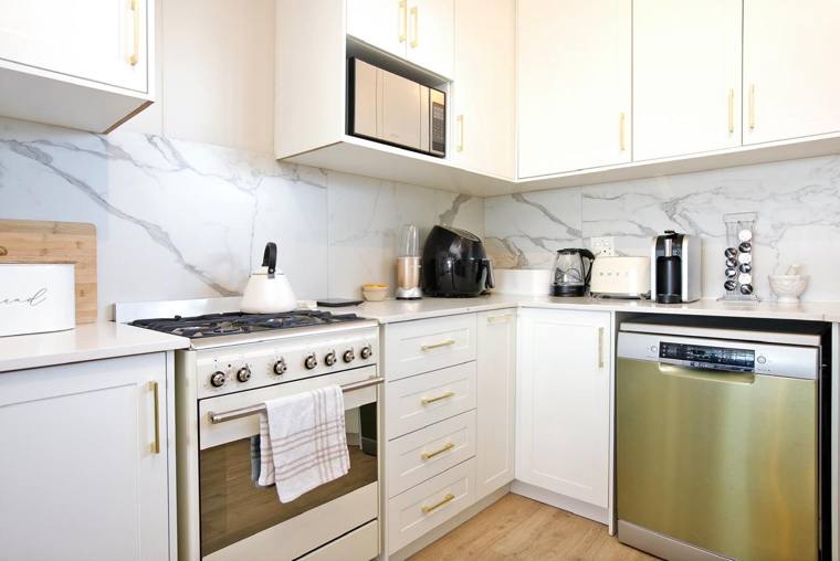 Newly renovated kitchen with gas stove
