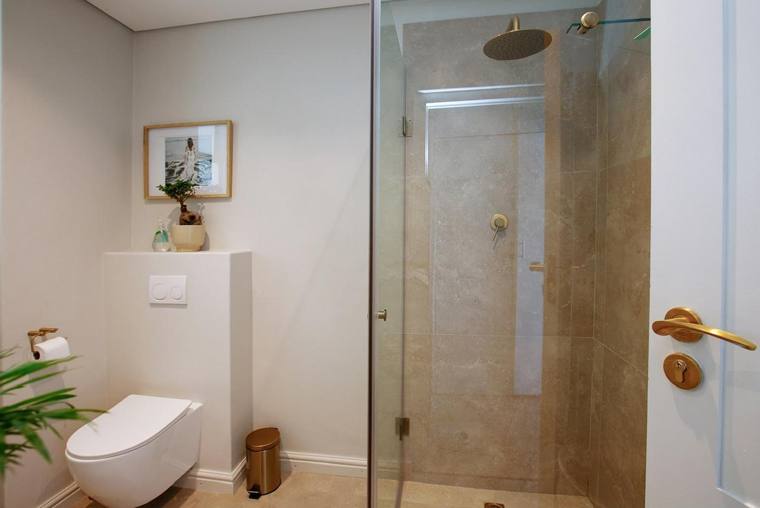 Newly renovated bathroom with walk-in shower
