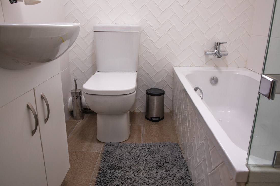 Bathroom 2 with bath and shower
